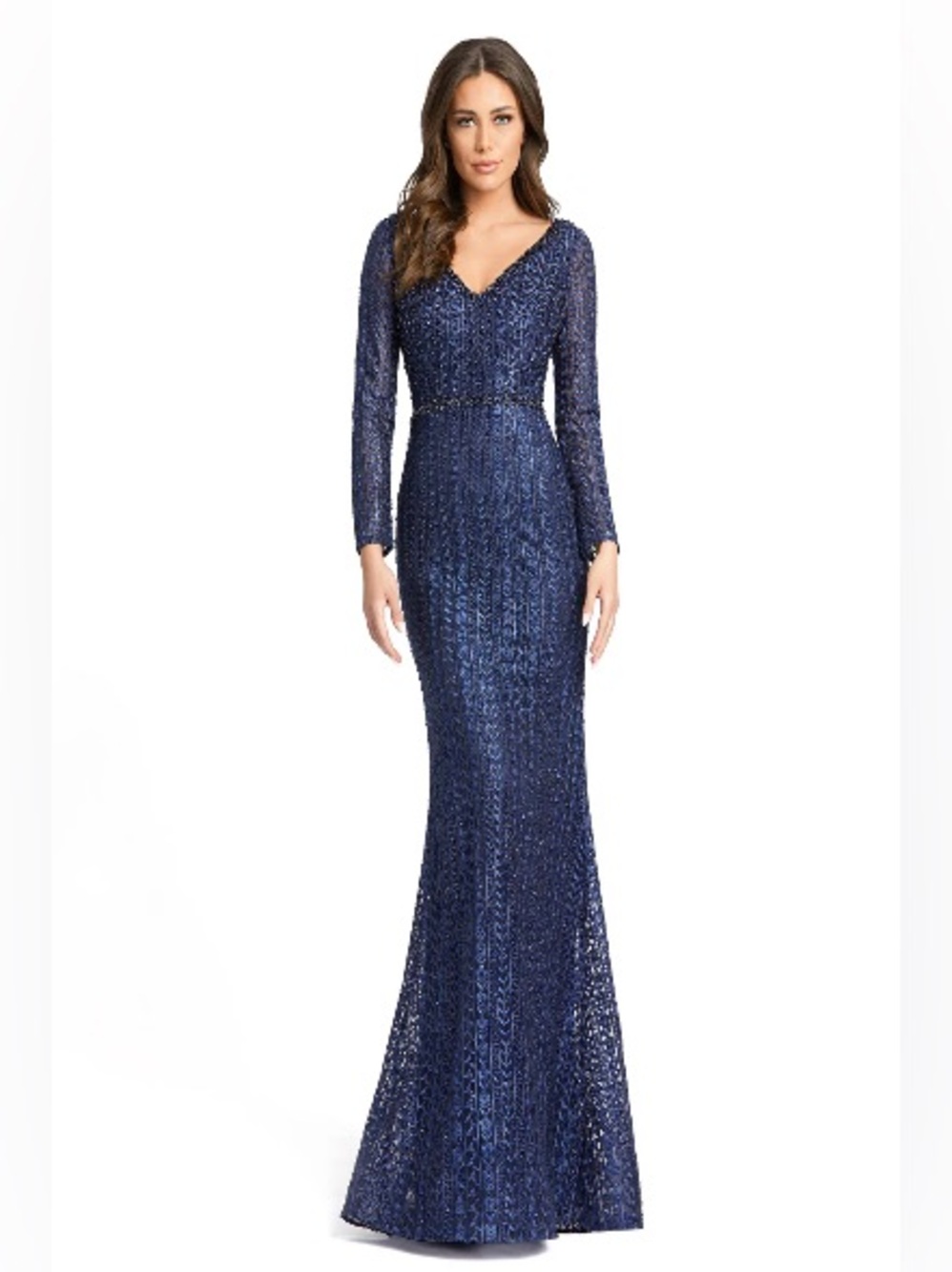 Mac Duggal Midnight Blue Black Tie Elegance Gown Size 12 | Mother of the Bride